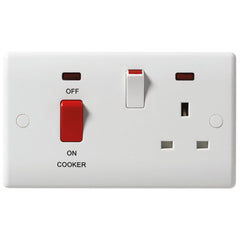 BG - 870 -  45 Amp Double Pole Cocker Control Unit With 13 Amp Socket And Neon White