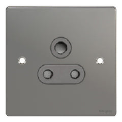 GU3290BBN Ultimate flat plate black nickel black insert 1 gang 15A round pin switched socket