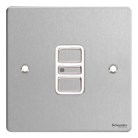 GU6212EWSS Ultimate flat plate stainless steel white insert 1 gang 2 way 300W electronic dimmer