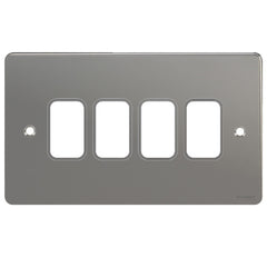 GUG04GBN Ultimate grid flat cover plate black nickel 4 gang (c/w mounting frame)