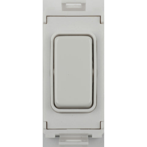 GUG202OCWPW Ultimate grid 6AX 2 way retractive and centre off switch module white metal white insert
