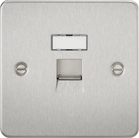 Flat Plate RJ45 network outlet - brushed chrome