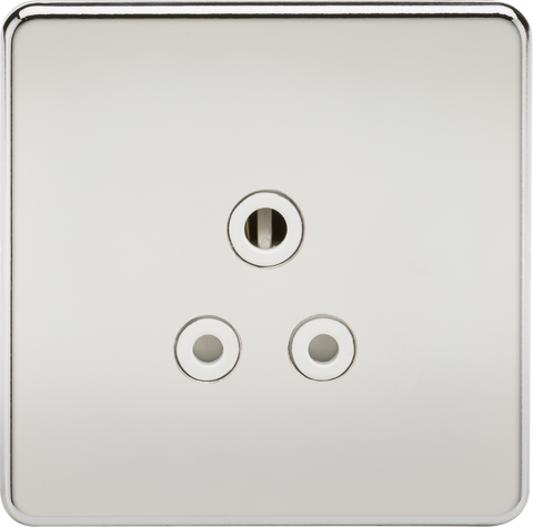 Screwless 5A Unswitched Socket - Polished Chrome with White Insert