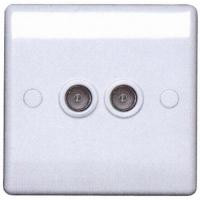 BG - 863 -  2 Gang Icolated Co-Axial Socket White