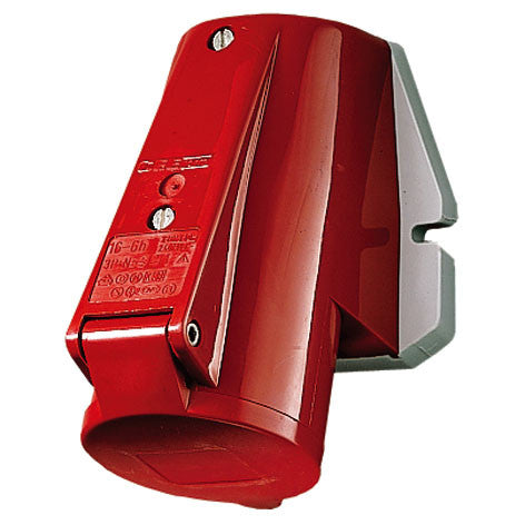Mennekes 1268 - Red 400V Top Entry 16A 4 Pole IP44 Wall Mounted Socket