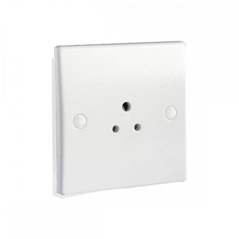 GU3080 Ultimate white moulded 1 gang 5A round pin unswitched socket outlet