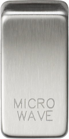 Switch cover "marked MICROWAVE" - brushed chrome