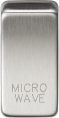Switch cover "marked MICROWAVE" - brushed chrome