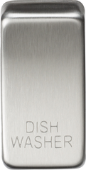 Switch cover "marked DISHWASHER" - brushed chrome