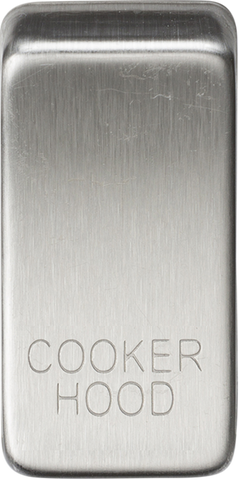 Switch cover "marked COOKER HOOD" - brushed chrome