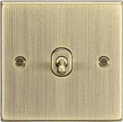 10AX 1G 2 Way Toggle Switch - Square Edge Antique Brass