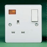 Crabtree Capital 4304/3 1 Gang SP 13A Switched Socket with Neon Indicator