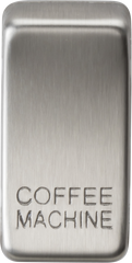Switch cover "marked COFFEE MACHINE" - brushed chrome