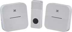Wireless plug in dual receiver door chime system - white