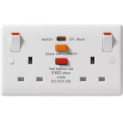 BG - 822RCD -  2 Gang 13 Amp RCD Socket White