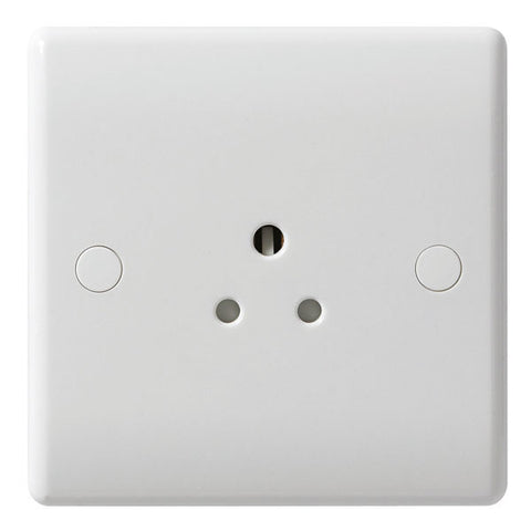 BG - 828 -  1 Gang 2 Amp Unswitched Socket Round Pin White