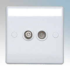 BG - 865 -  2 Gang Satellite And Co-Axial Socket White