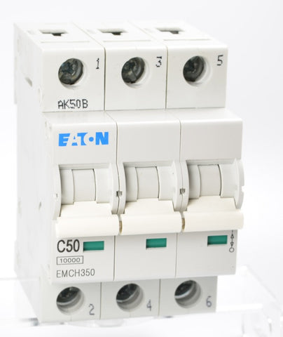 Eaton (MEM) - EMCH350 -  MCB 50A 10/15kA Trip Type C 3P