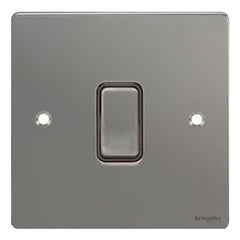 GU1212BBN Ultimate flat plate black nickel black insert 1 gang 2 way 16AX plate switch