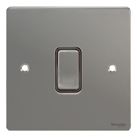 GU1212RBBN Ultimate flat plate black nickel black insert 1 gang 2 way 10A retractive plate switch