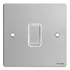 GU1214WSS Ultimate flat plate stainless steel white insert 1 gang intermediate 16AX plate switch
