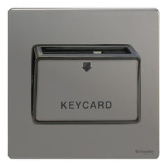 GU1412KBBN Ultimate screwless flat plate black nickel black insert 32A keycard switch