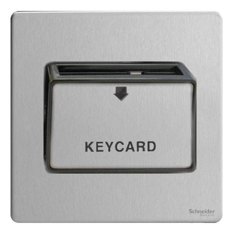 GU1412KBSS Ultimate screwless flat plate stainless steel black insert 32A keycard switch
