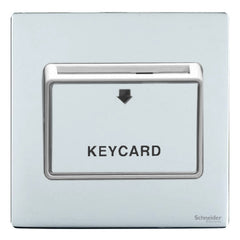 GU1412KWPC Ultimate screwless flat plate polished chrome white insert 32A keycard switch