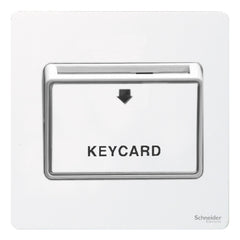 GU1412KWPW Ultimate screwless flat plate white metal white insert 32A keycard switch