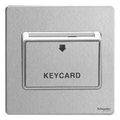 GU1412KWSS Ultimate screwless flat plate stainless steel white insert 32A keycard switch