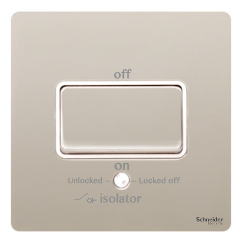 GU1413WPN Ultimate screwless flat plate pearl nickel white insert 1 gang TP isolator 10A plate switch
