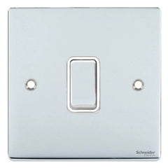 GU1512WPC Ultimate low profile polished chrome white insert 1 gang 2 way 16AX plate switch
