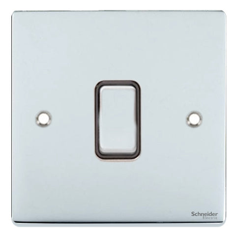 GU1514BPC Ultimate low profile polished chrome black insert 1 gang intermediate 16AX plate switch