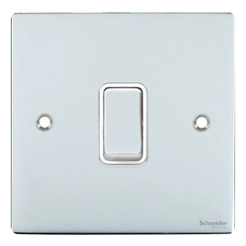 GU2210WPC Ultimate flat plate polished chrome white insert 20AX DP switch