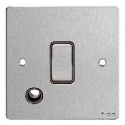 GU2213BSS Ultimate flat plate stainless steel black insert 20AX DP switch + flex outlet