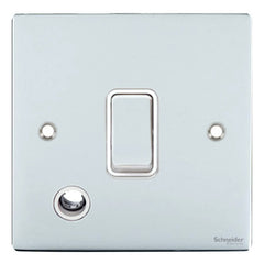GU2213WPC Ultimate flat plate polished chrome white insert 20AX DP switch + flex outlet