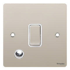 GU2213WPN Ultimate flat plate pearl nickel white insert 20AX DP switch + flex outlet