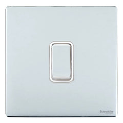 GU2410WPC Ultimate screwless flat plate polished chrome white insert 20AX DP switch