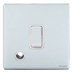 GU2413WPC Ultimate screwless flat plate polished chrome white insert 20AX DP switch + flex outlet