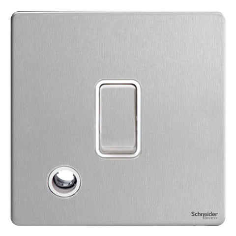GU2413WSS Ultimate screwless flat plate stainless steel white insert 20AX DP switch + flex outlet