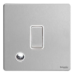 GU2413WSS Ultimate screwless flat plate stainless steel white insert 20AX DP switch + flex outlet