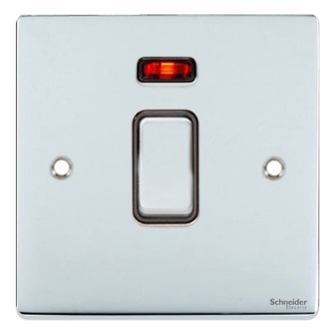 GU2511BPC Ultimate low profile polished chrome black insert 20AX DP switch + neon