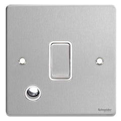 GU2513WBC Ultimate low profile brushed chrome white insert 20AX DP switch + flex outlet