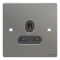 GU3250BBN Ultimate flat plate black nickel black insert 1 gang 13A unswitched socket