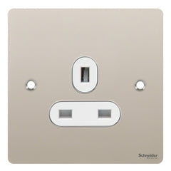 GU3250WPN Ultimate flat plate pearl nickel white insert 1 gang 13A unswitched socket