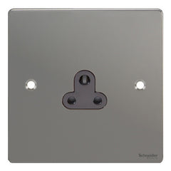 GU3270BBN Ultimate flat plate black nickel black insert 1 gang 2A round pin unswitched socket
