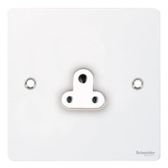GU3270WPW Ultimate flat plate white metal white insert 1 gang 2A round pin unswitched socket