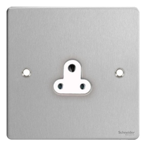 GU3270WSS Ultimate flat plate stainless steel white insert 1 gang 2A round pin unswitched socket