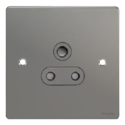 GU3280BBN Ultimate flat plate black nickel black insert 1 gang 5A round pin unswitched socket