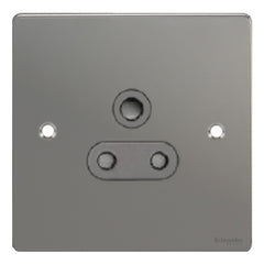 GU3280BBN Ultimate flat plate black nickel black insert 1 gang 5A round pin unswitched socket